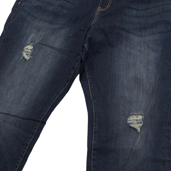 Torrid Denim Jeans Hi-Rise Dark Blue Wash 5 Pocket Stretch Raw Hem - Picture 10 of 12